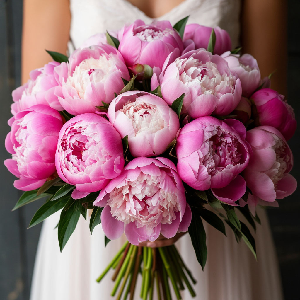 Пионы в букетах. Тренды